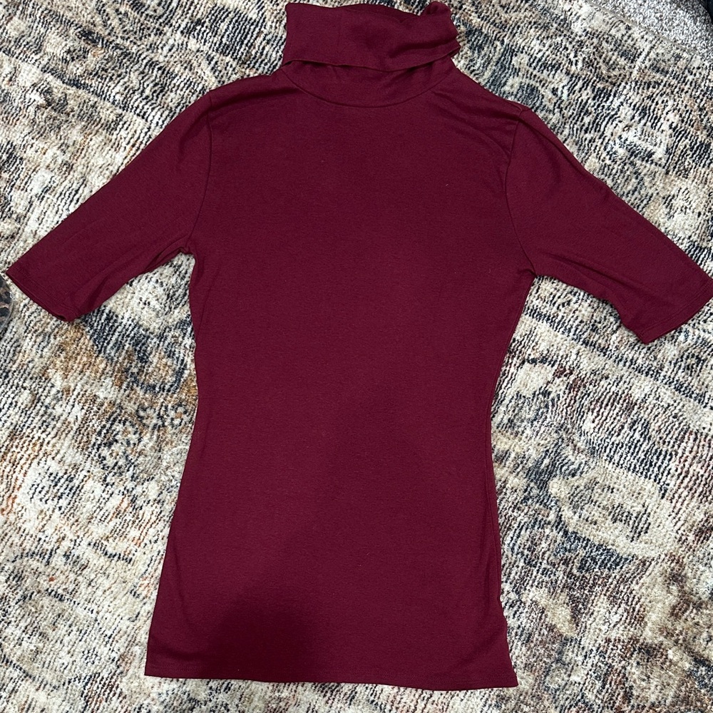 Elegant Burgundy Turtleneck Top